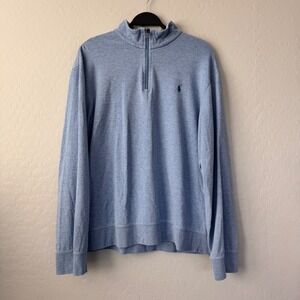 Polo Ralph Lauren Pullover Half Zip Long Sleeve Shirt Mens XL Blue